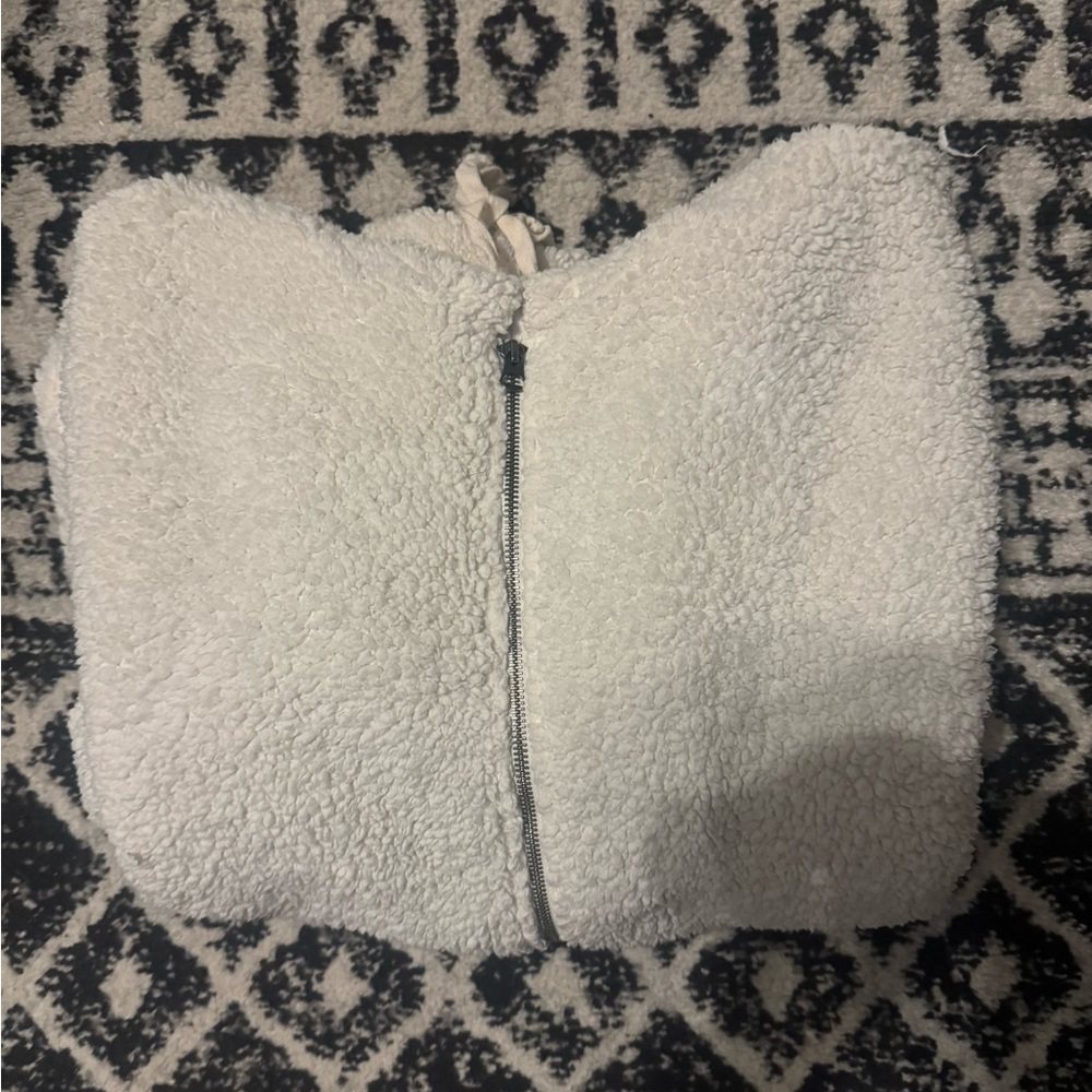 Cozy White Sherpa Zip-Up Jacket